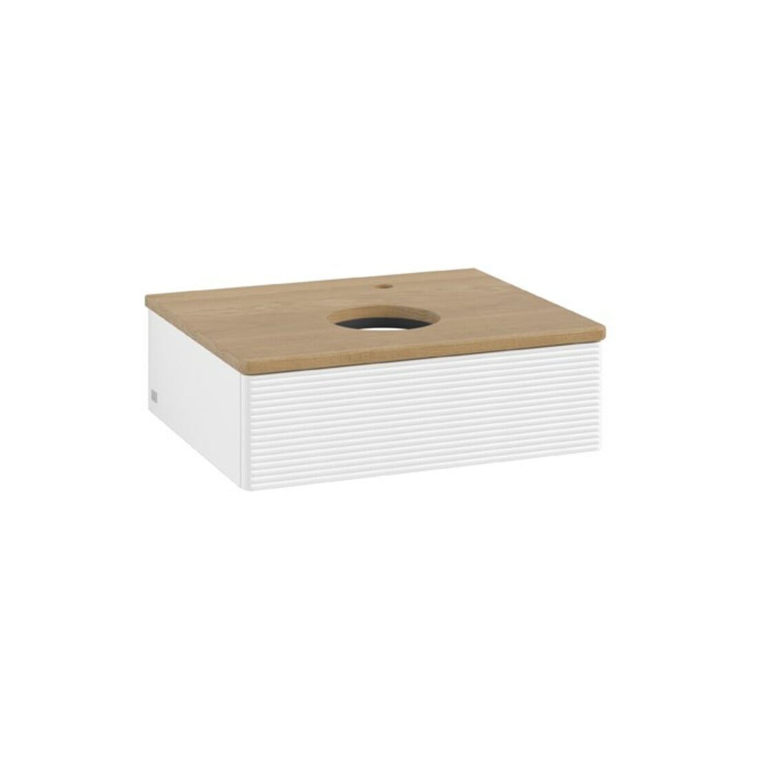 V&B Waschtischunterschrank mit Frontstruktur Antao 60x19x50cm, HL, WBP hon. Oa, wh. m Lac