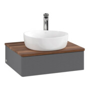 V&B Waschtischunterschrank mit Frontstruktur Antao 60x19x50cm, HL, WBP w wa, Anthrac. m Lac