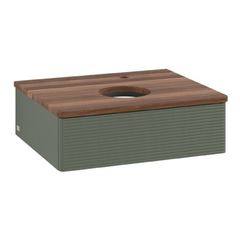 V&B Waschtischunterschrank mit Frontstruktur Antao 60x19x50cm, HL, WBP w wa, lea gre. m Lac
