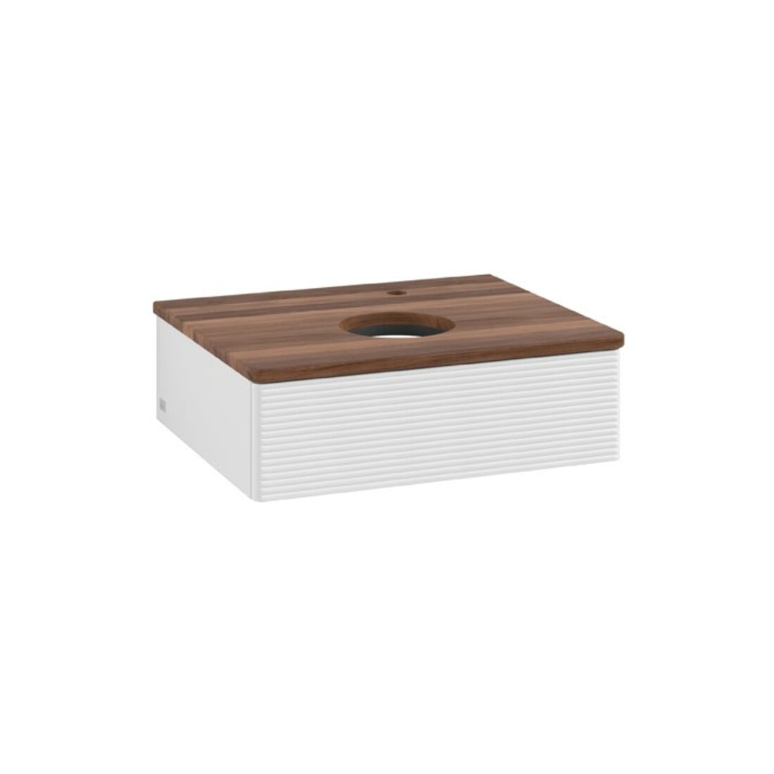 V&B Waschtischunterschrank mit Frontstruktur Antao 60x19x50cm, HL, WBP w. wal, glo wh. Lac