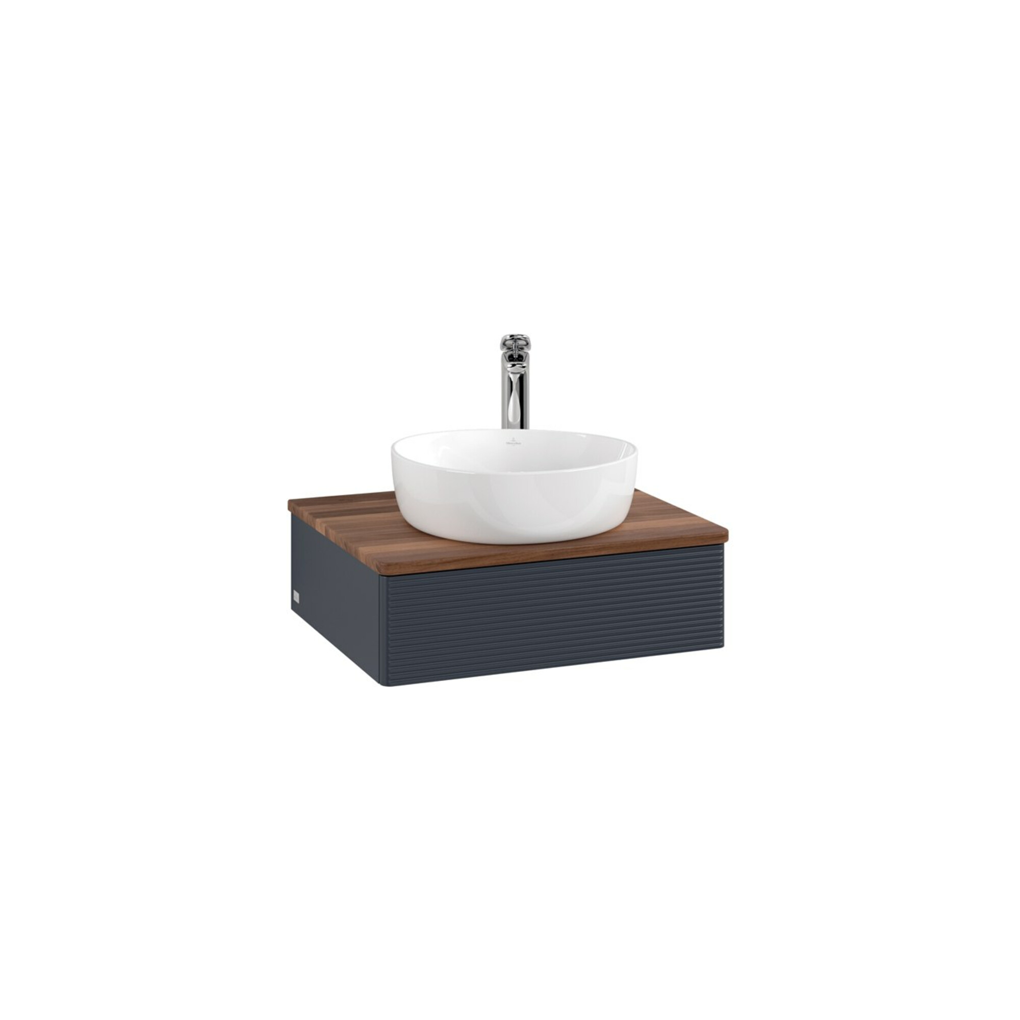 V&B Waschtischunterschrank mit Frontstruktur Antao 60x19x50cm, HL, WBP w. wal, md bl. m Lac ; Villeroy & Boch