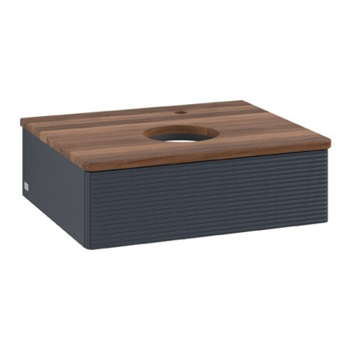V&B Waschtischunterschrank mit Frontstruktur Antao 60x19x50cm, HL, WBP w. wal, md bl. m Lac