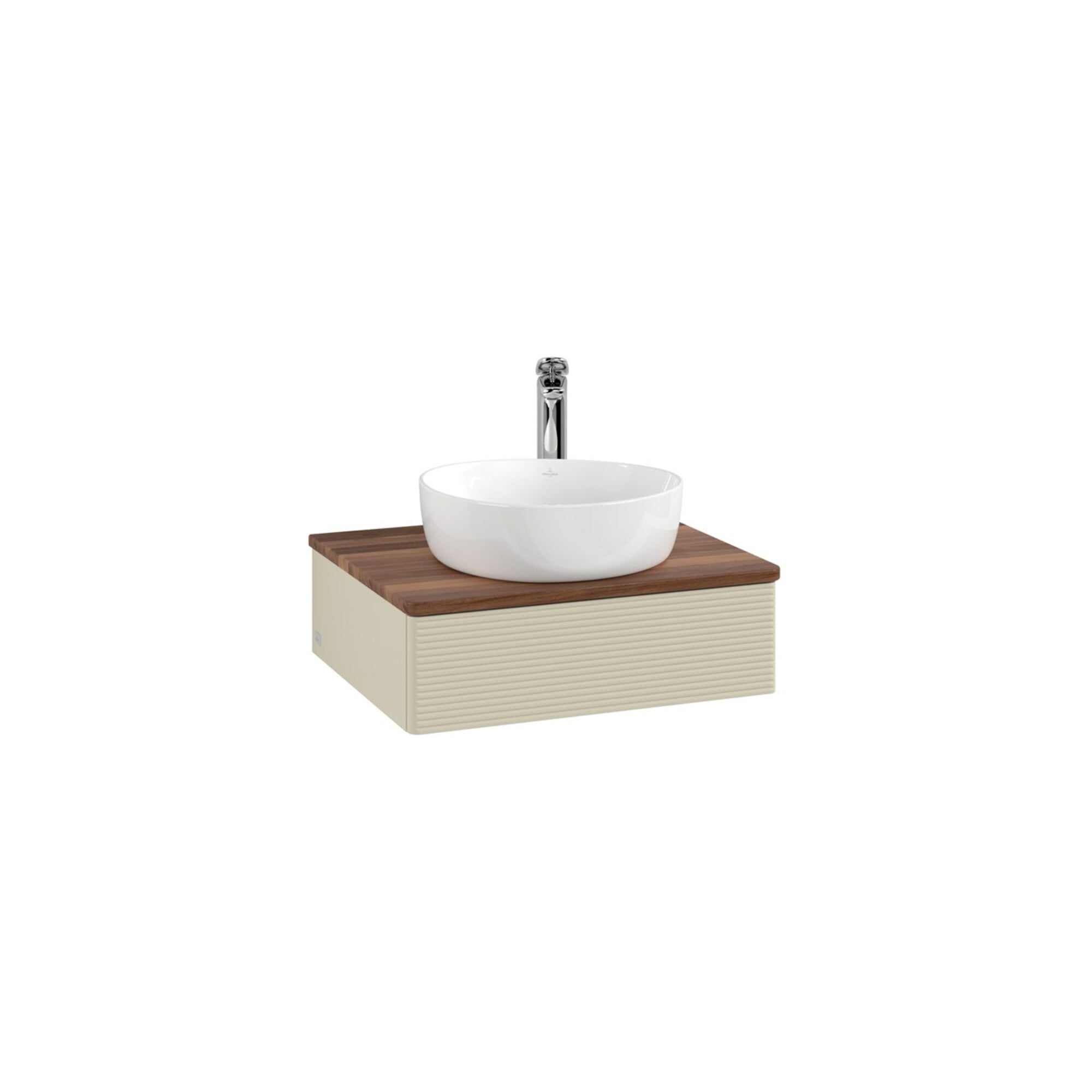 V&B Waschtischunterschrank mit Frontstruktur Antao 60x19x50cm, HL, WBP w. wal, si Gr m Lac ; Villeroy & Boch