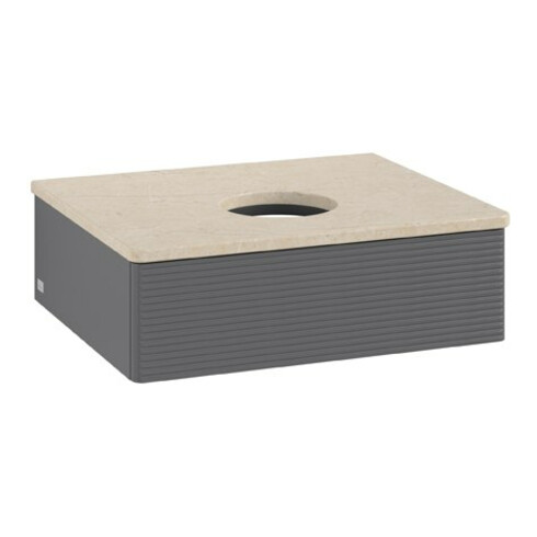 V&B Waschtischunterschrank mit Frontstruktur Antao 60x19x50cm, WBP botti., Anthrac. m Lac