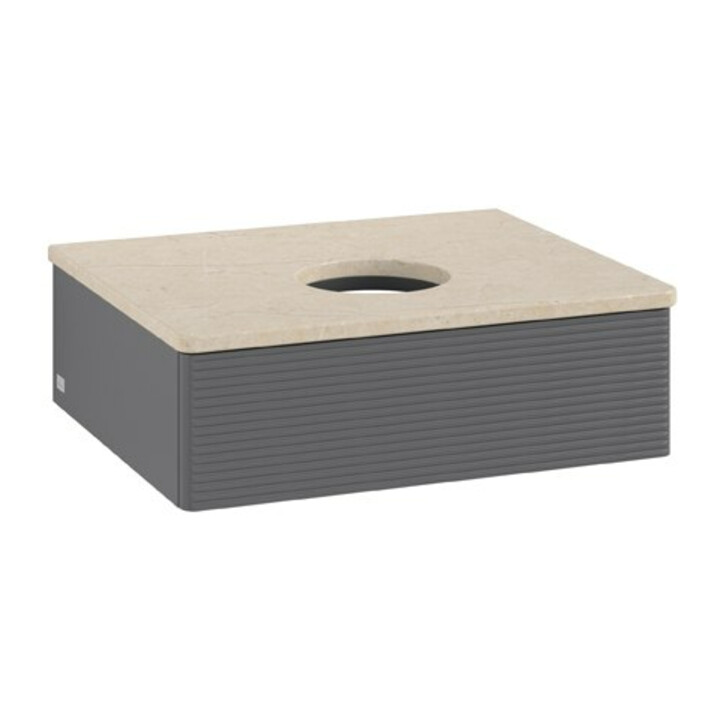 V&B Waschtischunterschrank mit Frontstruktur Antao 60x19x50cm, WBP botti., Anthrac. m Lac