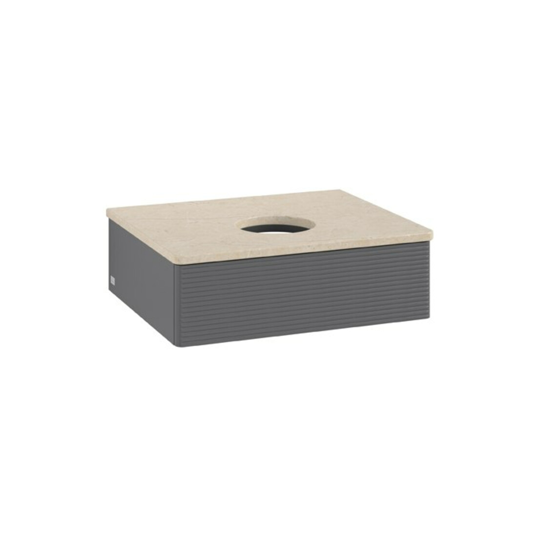 V&B Waschtischunterschrank mit Frontstruktur Antao 60x19x50cm, WBP botti., Anthrac. m Lac