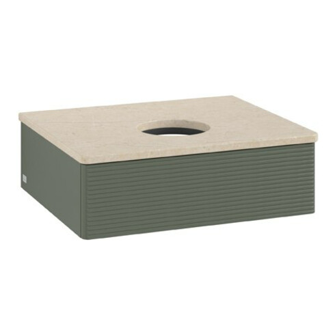 V&B Waschtischunterschrank mit Frontstruktur Antao 60x19x50cm, WBP botti., lea gre. m Lac