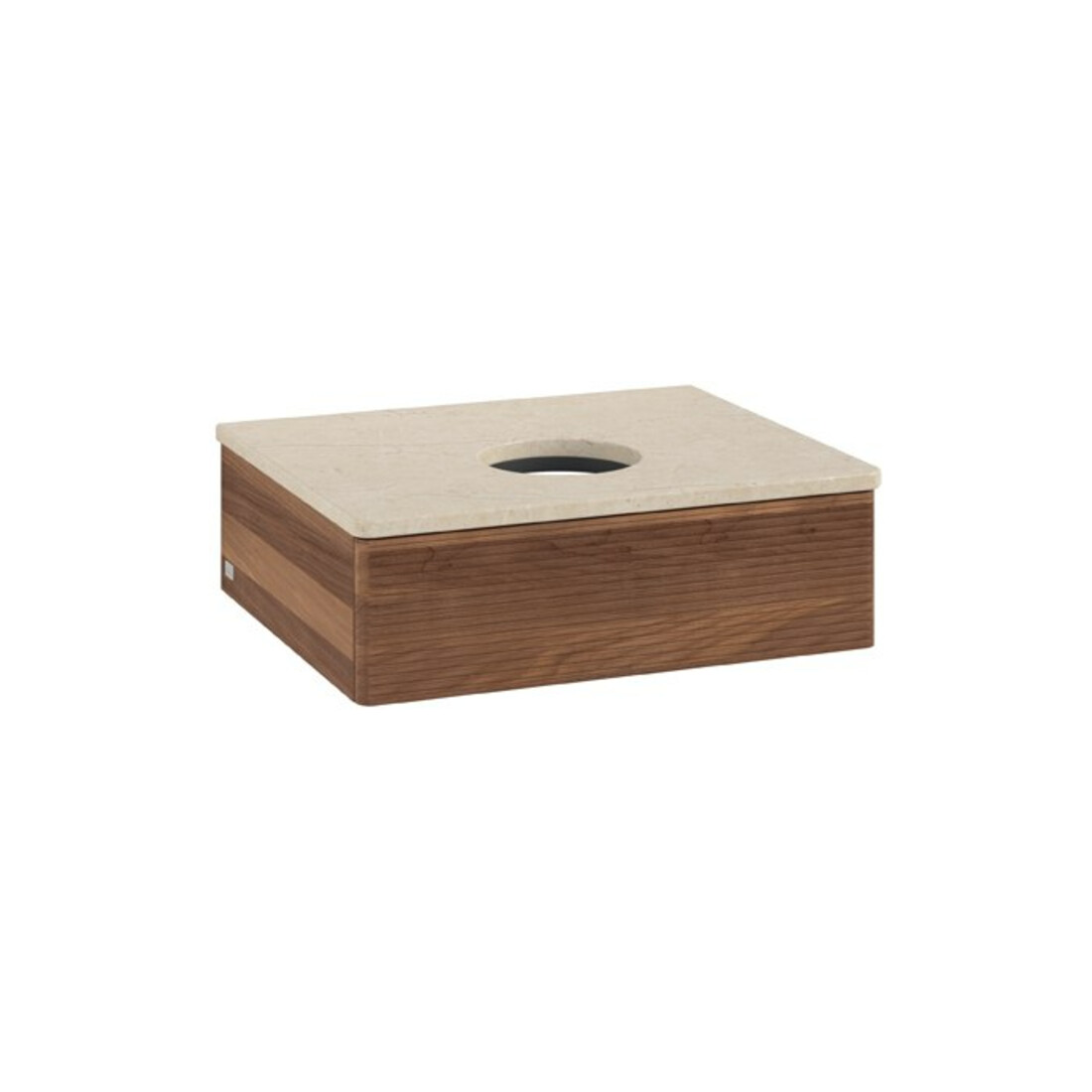 V&B Waschtischunterschrank mit Frontstruktur Antao 60x19x50cm, WBP-farbe botti., w. walnut