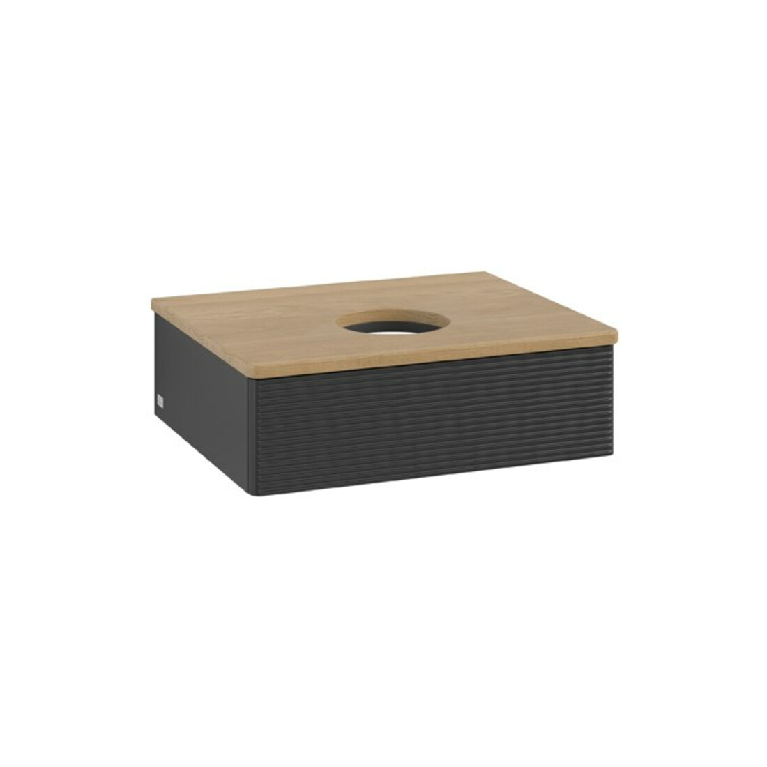 V&B Waschtischunterschrank mit Frontstruktur Antao 60x19x50cm, WBP-farbe hon. Oa, bla m Lac