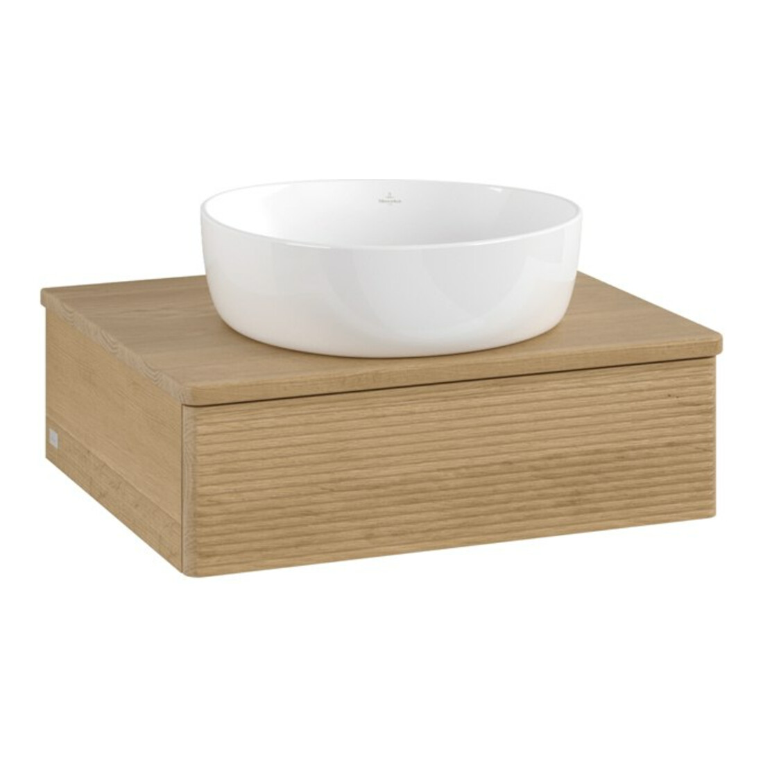 V&B Waschtischunterschrank mit Frontstruktur Antao 60x19x50cm, WBP-farbe hon. Oa, honey oak