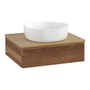 V&B Waschtischunterschrank mit Frontstruktur Antao 60x19x50cm, WBP-farbe hon. Oa, w. walnut-3