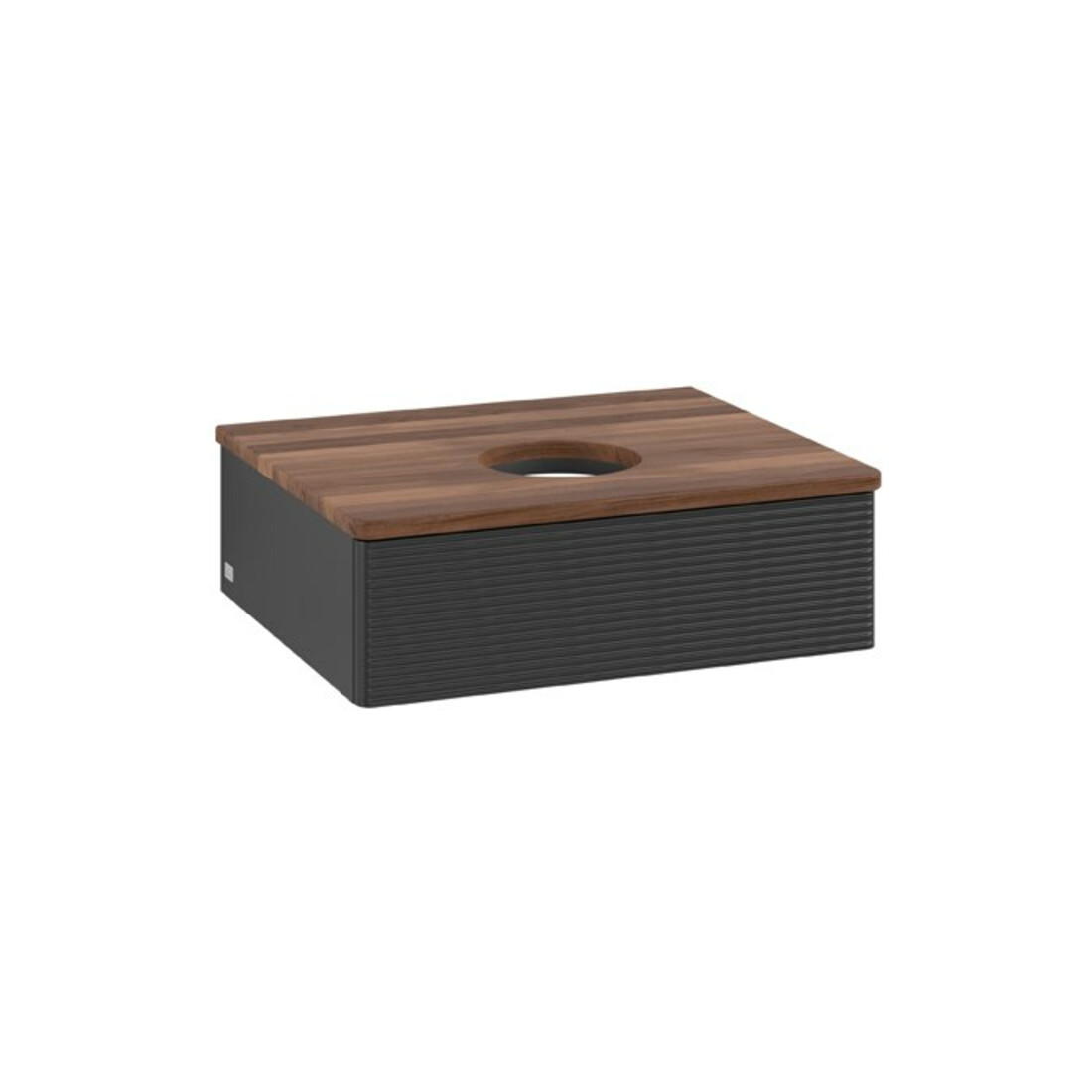 V&B Waschtischunterschrank mit Frontstruktur Antao 60x19x50cm, WBP-farbe w. wal, bla m Lac