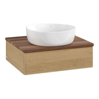 V&B Waschtischunterschrank mit Frontstruktur Antao 60x19x50cm, WBP-farbe w. wal, honey oak