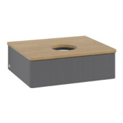V&B Waschtischunterschrank mit Frontstruktur Antao 60x19x50cm, WBP hon. Oa, Anthrac. m Lac