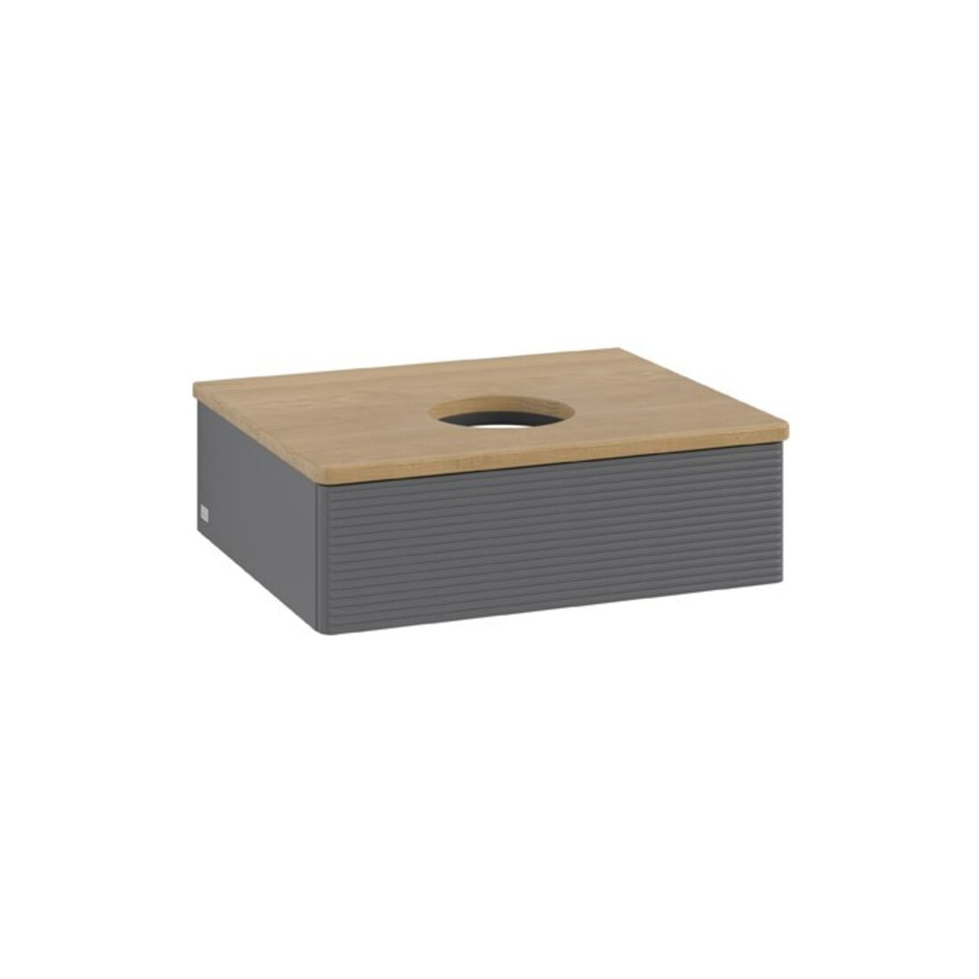 V&B Waschtischunterschrank mit Frontstruktur Antao 60x19x50cm, WBP hon. Oa, Anthrac. m Lac