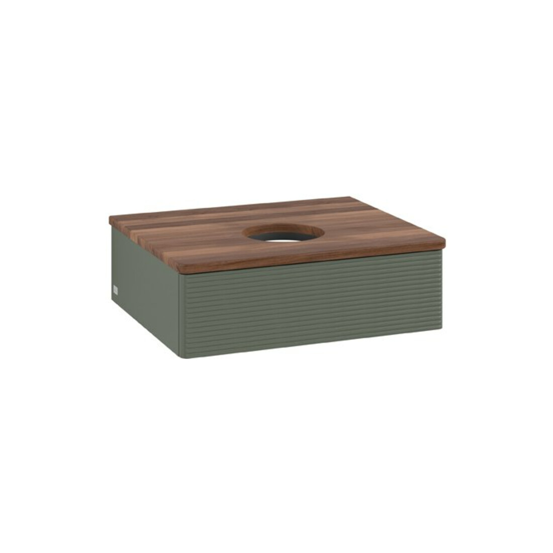 V&B Waschtischunterschrank mit Frontstruktur Antao 60x19x50cm, WBP w. wal, lea gre. m Lac