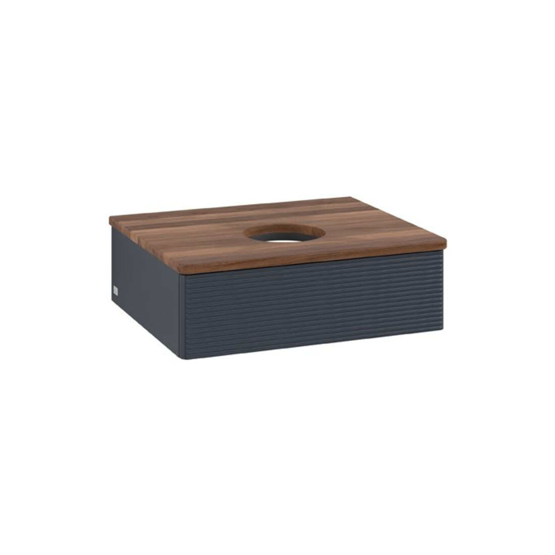 V&B Waschtischunterschrank mit Frontstruktur Antao 60x19x50cm, WBP w. wal, md bl. m Lac
