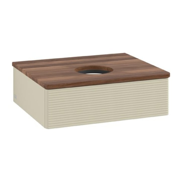 V&B Waschtischunterschrank mit Frontstruktur Antao 60x19x50cm, WBP w. wal, si Gr m Lac