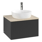 V&B Waschtischunterschrank mit Frontstruktur Antao 60x36x50cm, HL, WBP botti., bla m Lac