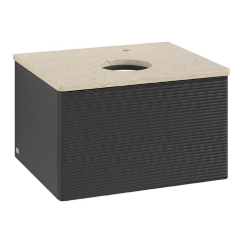 V&B Waschtischunterschrank mit Frontstruktur Antao 60x36x50cm, HL, WBP botti., bla m Lac