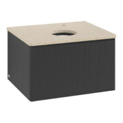 V&B Waschtischunterschrank mit Frontstruktur Antao 60x36x50cm, HL, WBP botti., bla m Lac-3