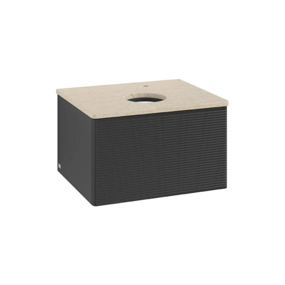 V&B Waschtischunterschrank mit Frontstruktur Antao 60x36x50cm, HL, WBP botti., bla m Lac