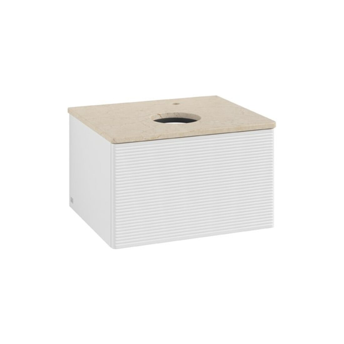 V&B Waschtischunterschrank mit Frontstruktur Antao 60x36x50cm, HL, WBP botti., glo wh. Lac