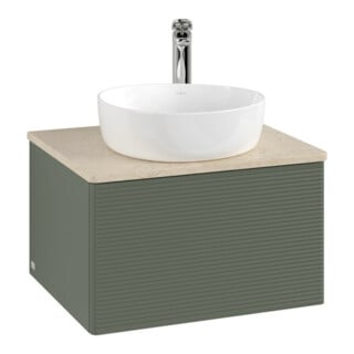V&B Waschtischunterschrank mit Frontstruktur Antao 60x36x50cm, HL, WBP botti., le g. m Lac