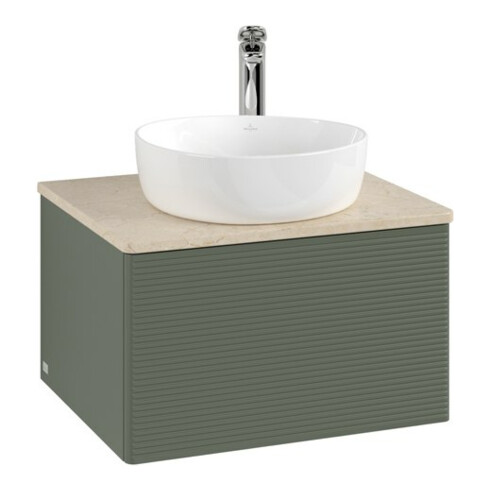 V&B Waschtischunterschrank mit Frontstruktur Antao 60x36x50cm, HL, WBP botti., le g. m Lac