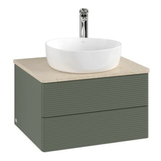 V&B Waschtischunterschrank mit Frontstruktur Antao 60x36x50cm, HL, WBP botti., le g. m Lac