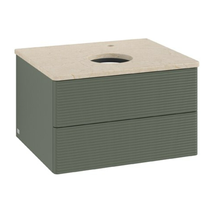 V&B Waschtischunterschrank mit Frontstruktur Antao 60x36x50cm, HL, WBP botti., le g. m Lac