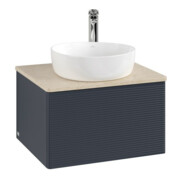 V&B Waschtischunterschrank mit Frontstruktur Antao 60x36x50cm, HL, WBP botti., md bl. m Lac