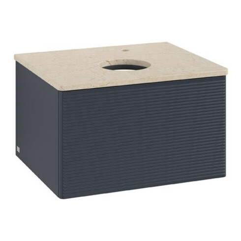 V&B Waschtischunterschrank mit Frontstruktur Antao 60x36x50cm, HL, WBP botti., md bl. m Lac