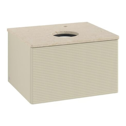 V&B Waschtischunterschrank mit Frontstruktur Antao 60x36x50cm, HL, WBP botti., si Gr m Lac