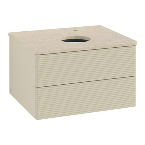 V&B Waschtischunterschrank mit Frontstruktur Antao 60x36x50cm, HL, WBP botti., si Gr m Lac
