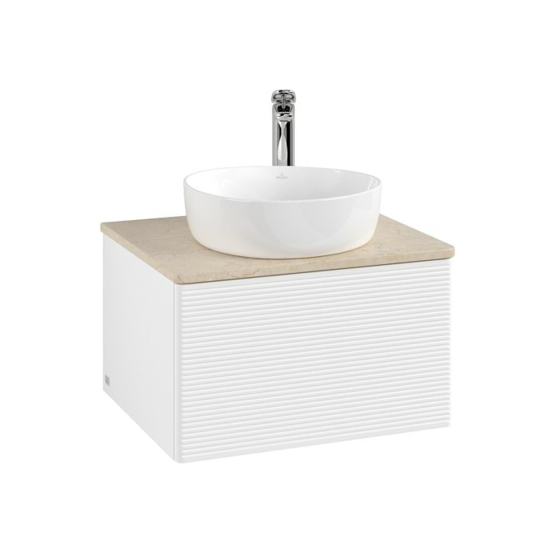 V&B Waschtischunterschrank mit Frontstruktur Antao 60x36x50cm, HL, WBP botti., wh. m Lac