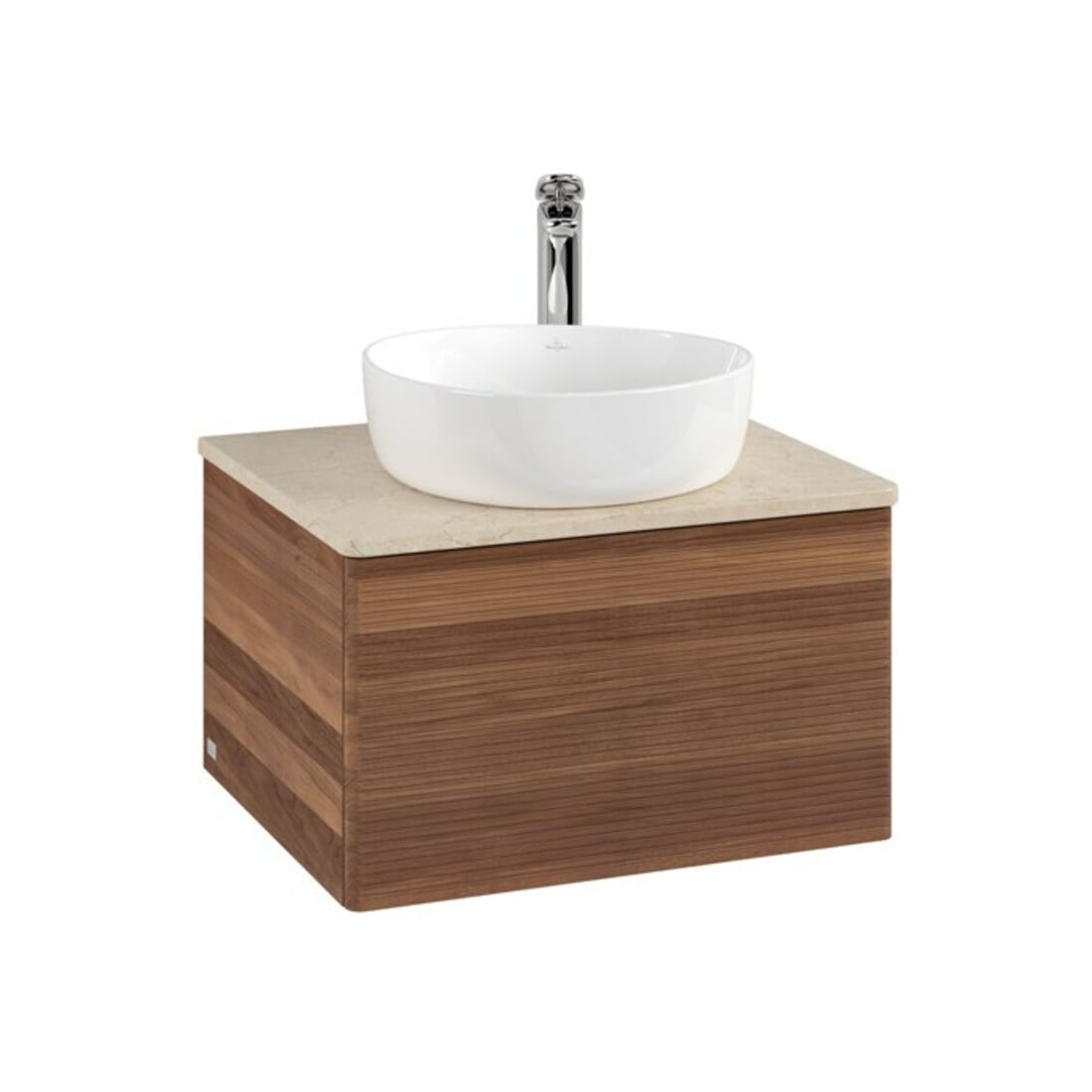 V&B Waschtischunterschrank mit Frontstruktur Antao 60x36x50cm, HL, WBP-farbe botti., w. wal
