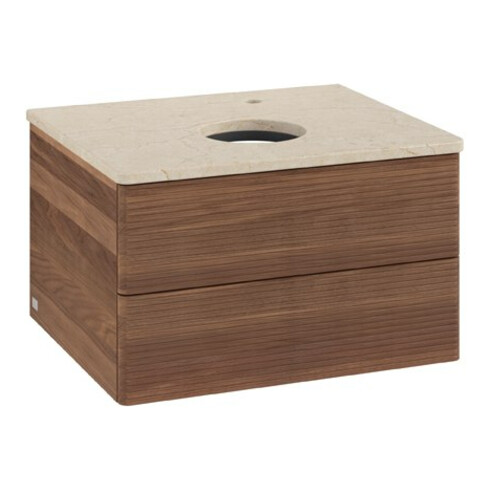 V&B Waschtischunterschrank mit Frontstruktur Antao 60x36x50cm, HL, WBP-farbe botti., w. wal