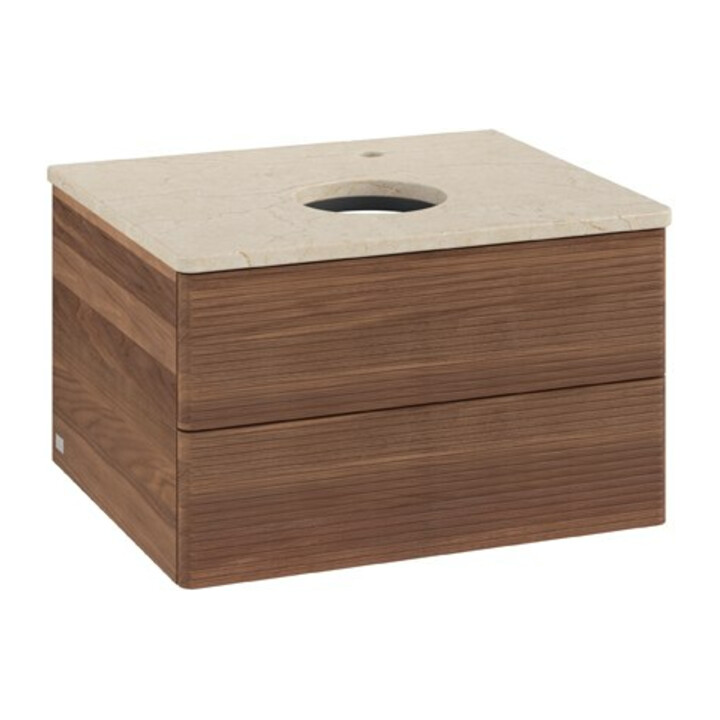 V&B Waschtischunterschrank mit Frontstruktur Antao 60x36x50cm, HL, WBP-farbe botti., w. wal