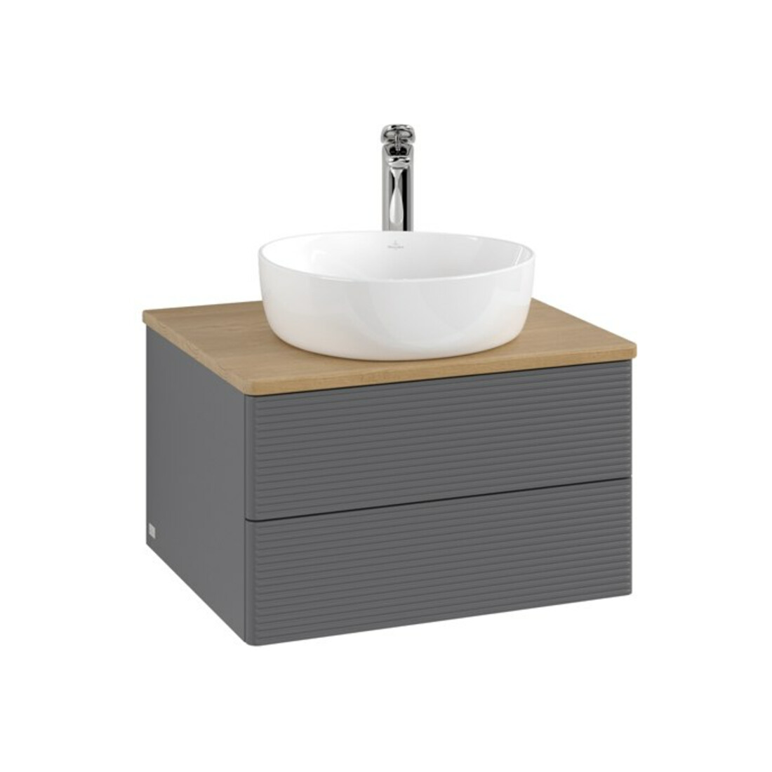 V&B Waschtischunterschrank mit Frontstruktur Antao 60x36x50cm, HL, WBP hon. Oa, A m Lac