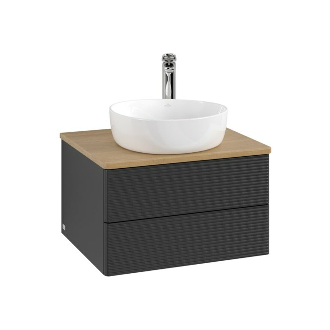 V&B Waschtischunterschrank mit Frontstruktur Antao 60x36x50cm, HL, WBP hon. Oa, bla m Lac
