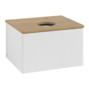 V&B Waschtischunterschrank mit Frontstruktur Antao 60x36x50cm, HL, WBP hon. Oa, glo wh. Lac