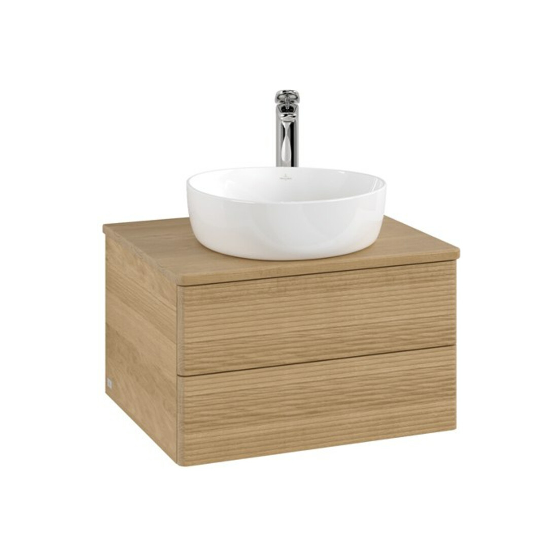 V&B Waschtischunterschrank mit Frontstruktur Antao 60x36x50cm, HL, WBP hon. Oa, hon. Oa