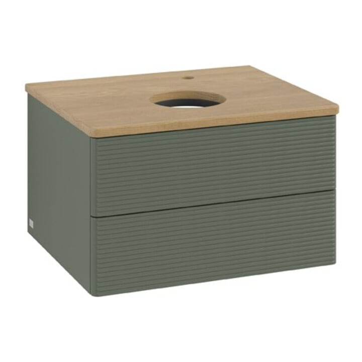 V&B Waschtischunterschrank mit Frontstruktur Antao 60x36x50cm, HL, WBP hon. Oa, le g. m Lac