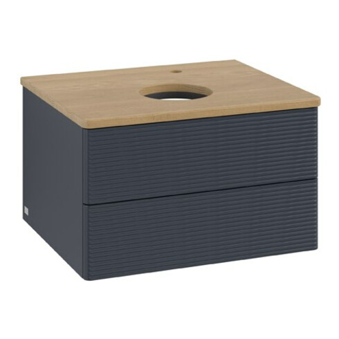 V&B Waschtischunterschrank mit Frontstruktur Antao 60x36x50cm, HL, WBP hon. Oa, md b m Lac