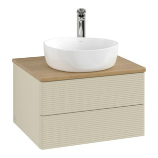 V&B Waschtischunterschrank mit Frontstruktur Antao 60x36x50cm, HL, WBP hon. Oa, si Gr m Lac