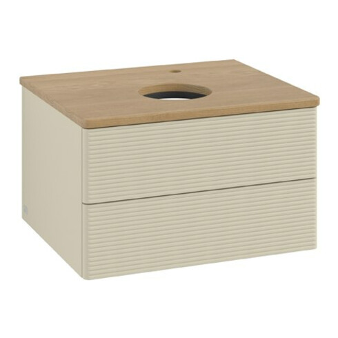 V&B Waschtischunterschrank mit Frontstruktur Antao 60x36x50cm, HL, WBP hon. Oa, si Gr m Lac