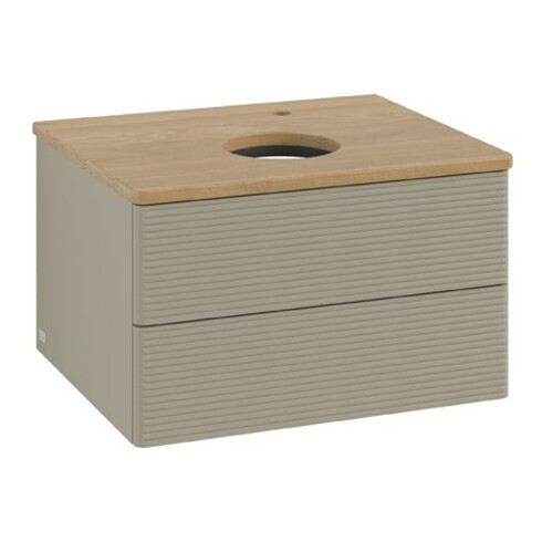 V&B Waschtischunterschrank mit Frontstruktur Antao 60x36x50cm, HL, WBP hon. Oa, st Gr m Lac