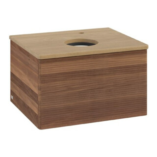 V&B Waschtischunterschrank mit Frontstruktur Antao 60x36x50cm, HL, WBP hon. Oa, w. wal