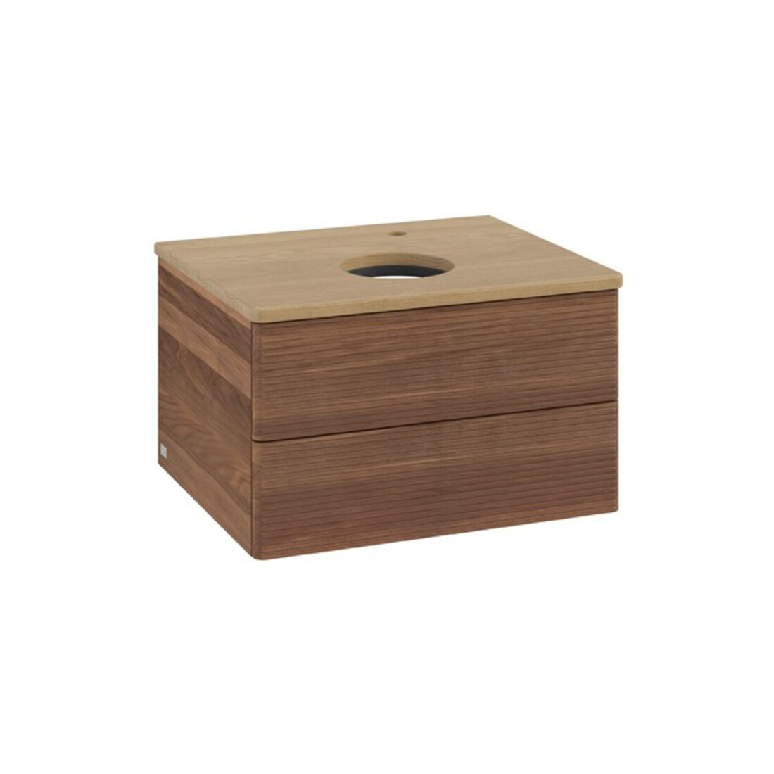 V&B Waschtischunterschrank mit Frontstruktur Antao 60x36x50cm, HL, WBP hon. Oa, w. wal